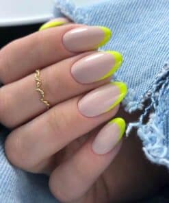 UV Hybrid Semilac Canary Green french
