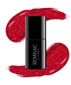 UV Hybrid Semilac Glitter Red 025