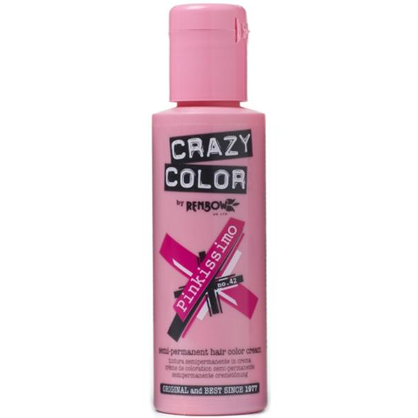 Crazy Color Semi-Permanent Hot Pink Hair Dye Pinkissimo no42 100ml – AD  PROFESSIONAL