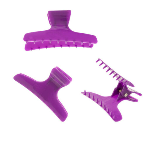 Large Butterfly Clamps Purple 12pk
