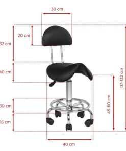 THBC Beauty Saddle Stool Black size