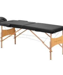 2 part Portable Wooden Massage Bed Black Balance