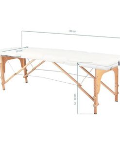 3 Parts Portable Wooden Massage Bed White 4