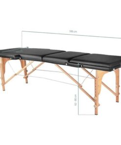 3 part Portable Wooden Massage Bed Black 1