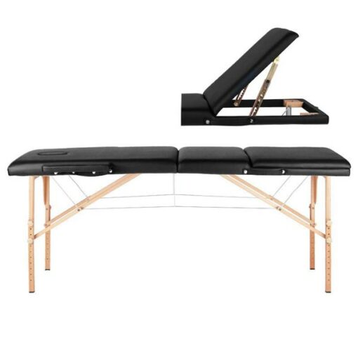 3 part Portable Wooden Massage Bed Black