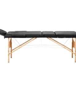 3 part Portable Wooden Massage Bed Black Balance 1