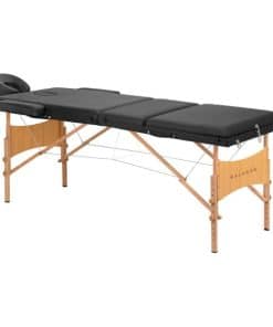 3 part Portable Wooden Massage Bed Black Balance