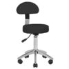 Regular Beauty Stool With Backrest Black