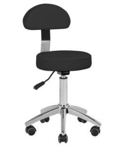 Regular Beauty Stool With Backrest Black