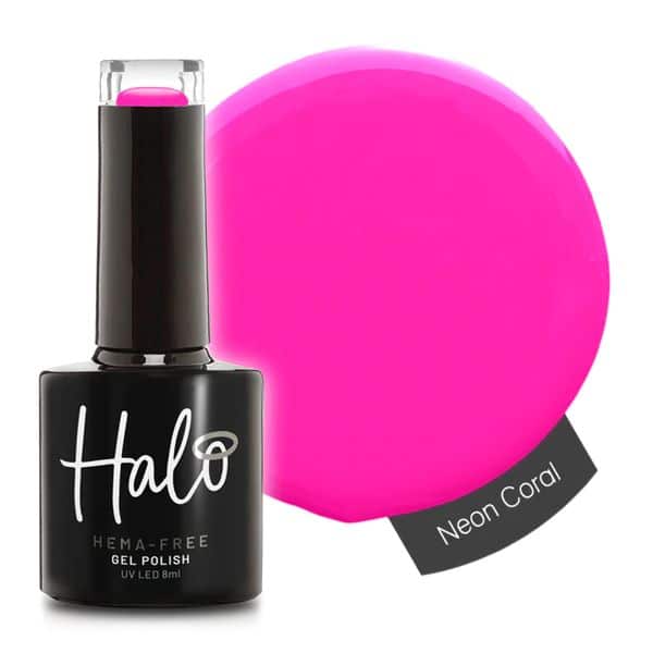 Halo Gel Polish Neon Coral 8ml HEMA FREE