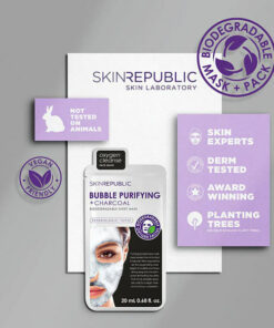 Skin Republic Biodegradable Bubble Purifying + Charcoal Face Sheet Mask 5