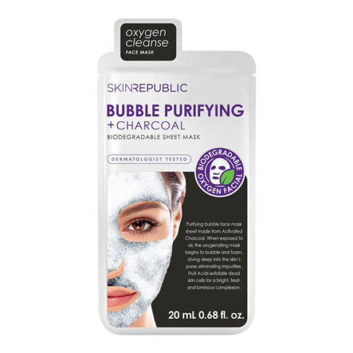 Skin Republic Biodegradable Bubble Purifying + Charcoal Face Sheet Mask