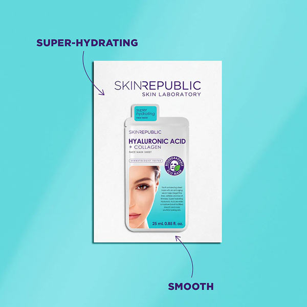 Skin Republic Biodegradable Hyaluronic Acid + Collagen Face Sheet Mask 4