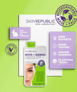Skin Republic Biodegradable Spots + Blemish + Salicylic Acid Face Sheet Mask 3