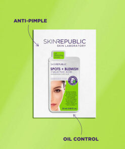 Skin Republic Biodegradable Spots + Blemish + Salicylic Acid Face Sheet Mask 4