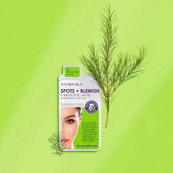 Skin Republic Biodegradable Spots + Blemish + Salicylic Acid Face Sheet Mask 5