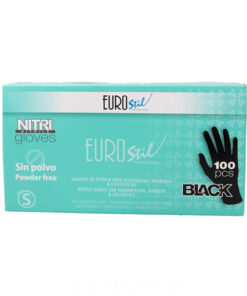Eurostil Black Powder free Nitrile Gloves 100 pcs