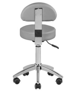 Regular Beauty Stool With Backrest Grey 2
