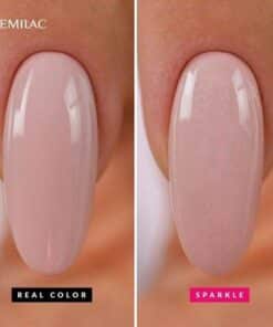 Semilac No Wipe Top Coat Sparkle Diamond before and after