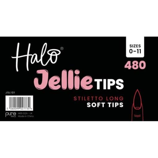 Halo Jellie Nail Tips Long Stiletto Mixed 480 pack