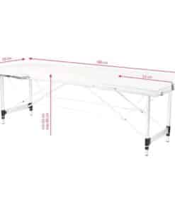 3 Parts Portable Aluminium Massage Bed White 2