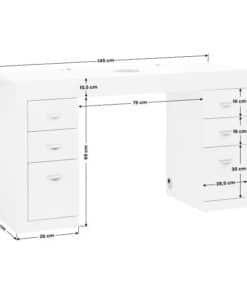 Nail Desk 314 with bagless dust collector size