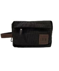 American Crew Black Canvas Zip Up Toiletry Bag