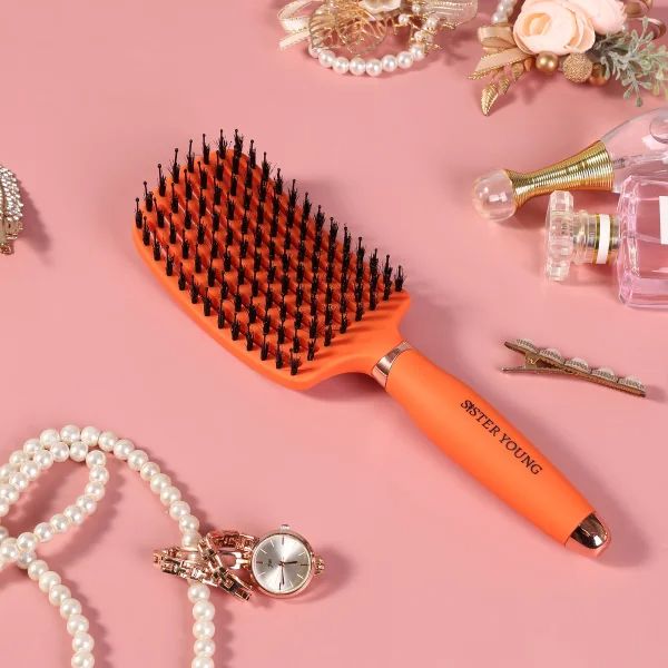 Sister Young OVIA Hair Brush with Boar Bristle Apricot 2