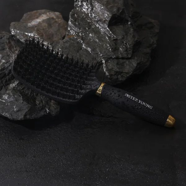 Sister Young OVIA Hair Brush with Boar Bristle Black 3