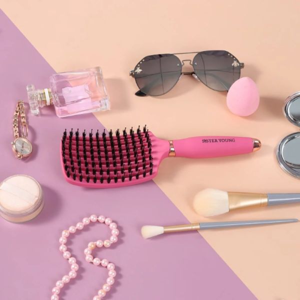 Sister Young OVIA Hair Brush with Boar Bristle Fuchsia 3