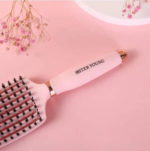 Sister Young OVIA Hair Brush with Boar Bristle Pink 1