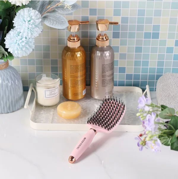 Sister Young OVIA Hair Brush with Boar Bristle Pink 4