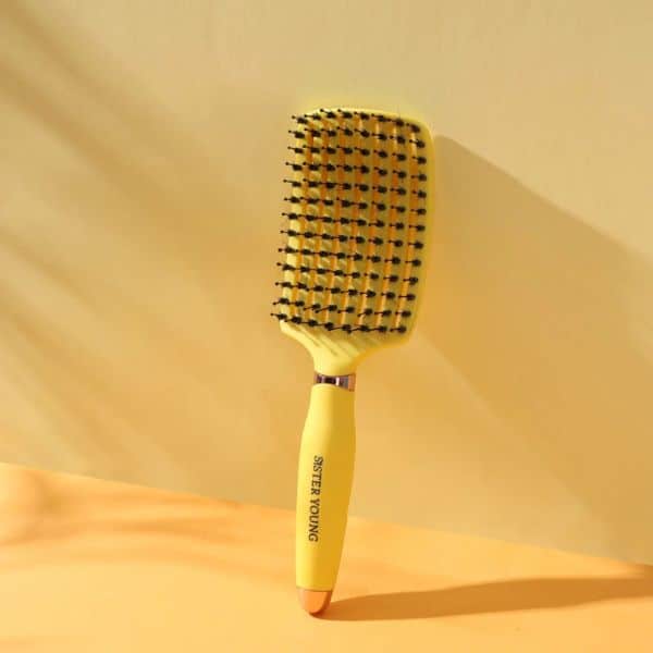 Sister Young OVIA Hair Brush with Boar Bristle Yellow 1