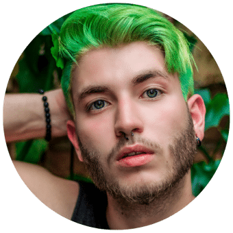green hair men