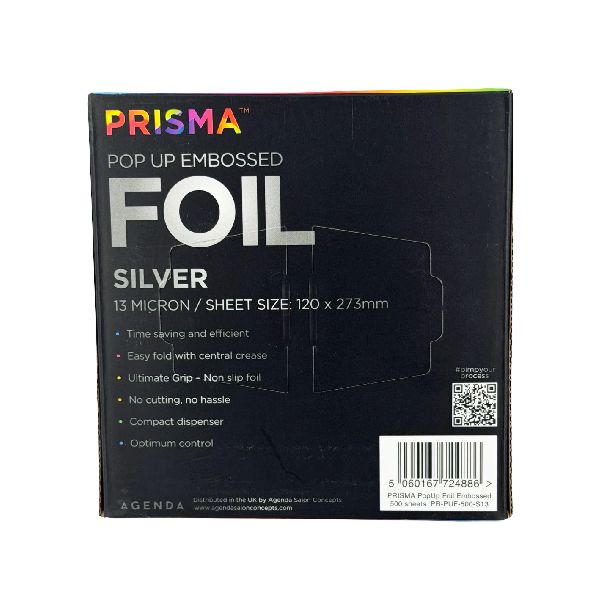 Prisma Pop Up Embossed Foil Silver 120mm